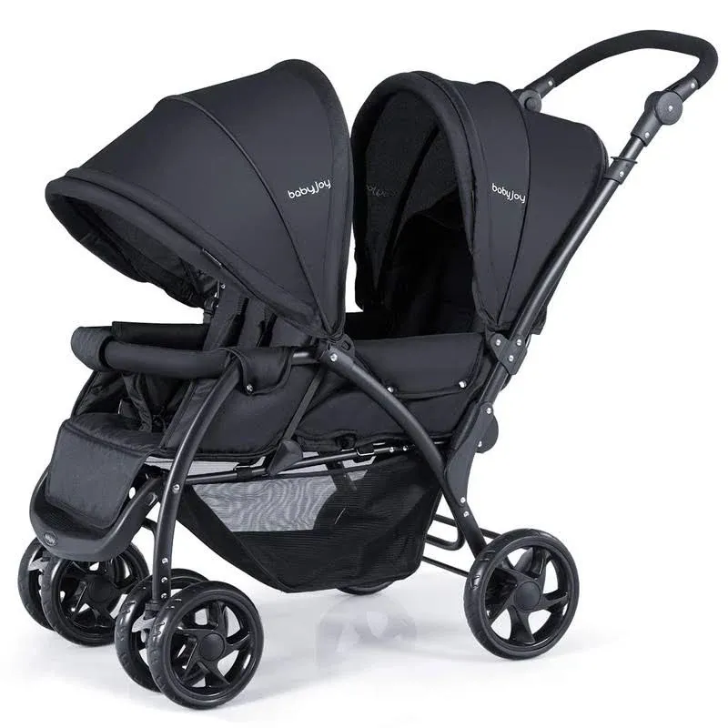 BABY JOY Double Stroller, Foldable Lightweight Twin Stroller with Tand