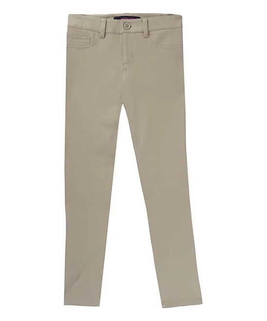 French Toast Girls' Casual Pants KHAKI - Khaki Five-Pocket Skinny Pants - Girls