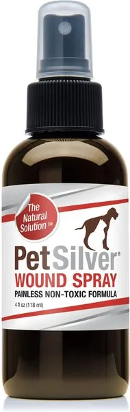 Petsilver Wound &amp; Skin Spray with Chelated Silver, Made in USA, Vet Formulated, 