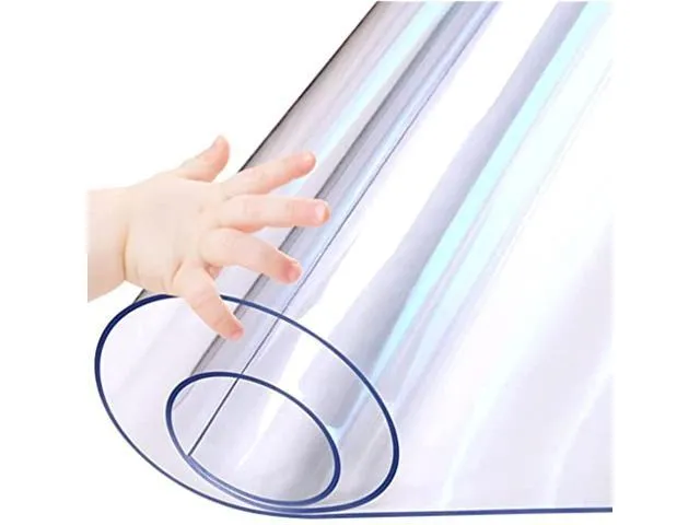 Clear Table Protector 23.6 x 55 Inch, 1.5mm Thick Plastic Table Cover, Waterproof PVC Clear Table Cover Protector, Desk Protector Mat, Writing Desk Pad for Desktop, Coffee & Dining Room Table