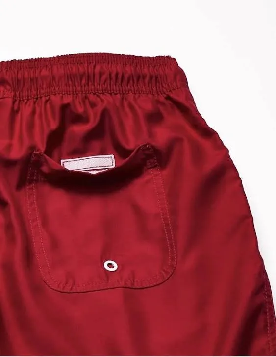 Amazon Essentials Men&#039;s Quick-Dry 9&#034; Swim Trunk, Red Size Medium New