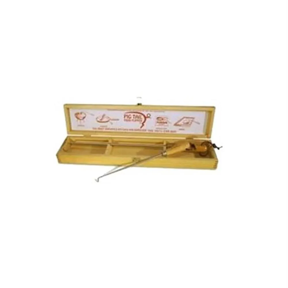 Pig Tail Food Flipper 12” 18.5”  Wooden Handle Combo Original Box.