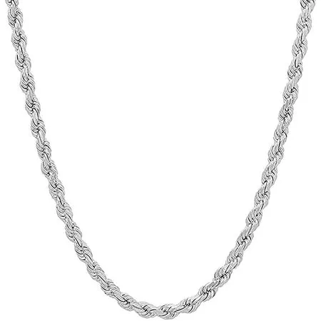 Savlano Diamond Cut Twist Link Chain Necklace