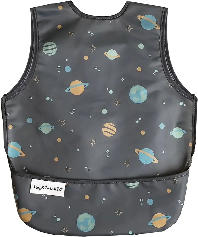 Tiny Twinkle Mess Proof Baby Bib - Waterproof Toddler and Baby Apron Bib - Machine Washable - PFAS and BPA Free