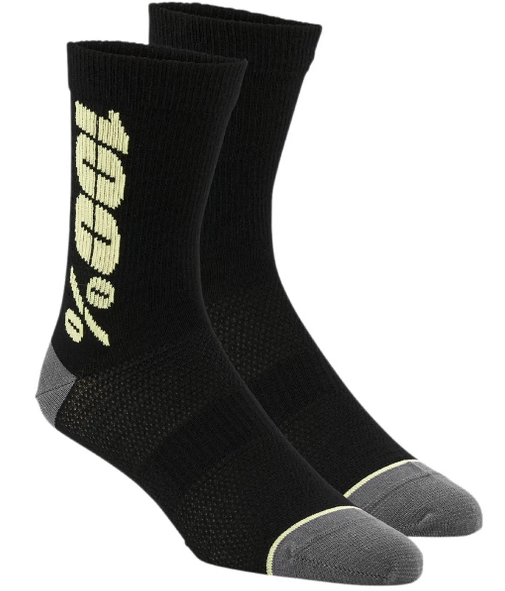 100% Rythym Merino MTB Socks Black/Yellow Large/X-Large