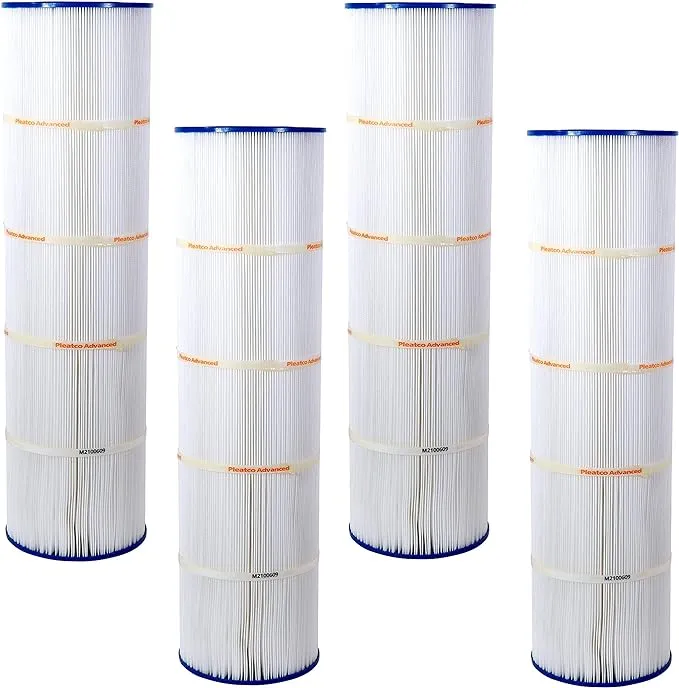 Pleatco PCC105-PAK4-EC Pool Filter Cartridge Replacement for Unicel: C-7471-4, Filbur: FC-6470, OEM Part Numbers: 817-0131, 178584, R173476, White