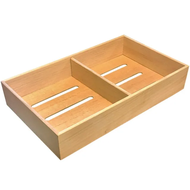 Prestige Import Group - Universal Spanish Cedar Tray with 1 Adjustable Divider for Storage or Cigars - Size: 12.5" x 7.5" x 2.25"