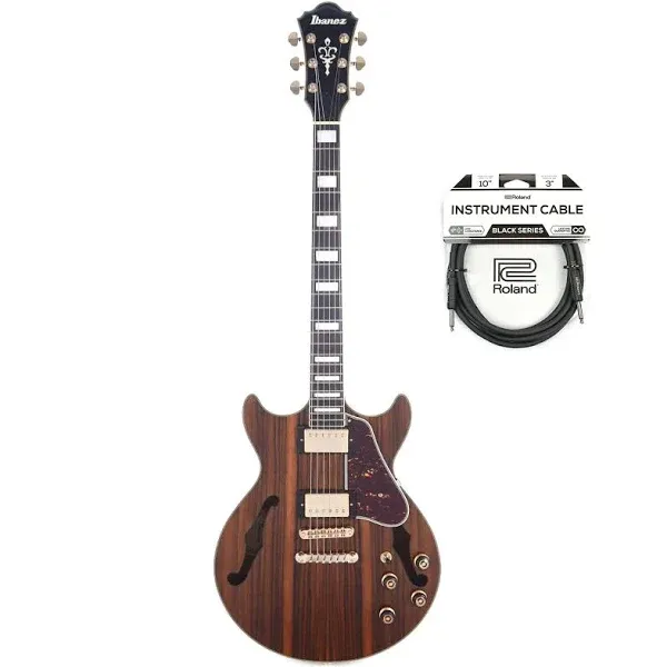 Ibanez AM93ME Artcore Expressionist Macassar Ebony Semi-Hollow Body Cable Bundle | Reverb