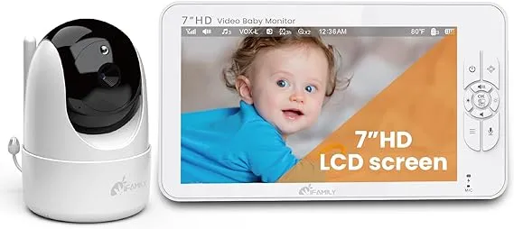 Baby Monitor - 5” Large Display Video Baby Monitor with Remote Pan-Tilt-Zoom |Infrared Night Vision, Temperature Display, Lullaby, Two Way Audio