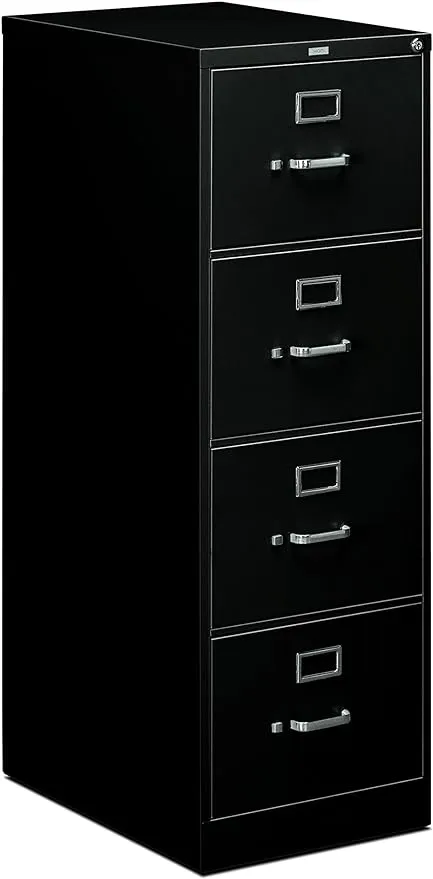 HON 510 Series 4-Drawer Full Suspension File Cabinet - Black - Letter