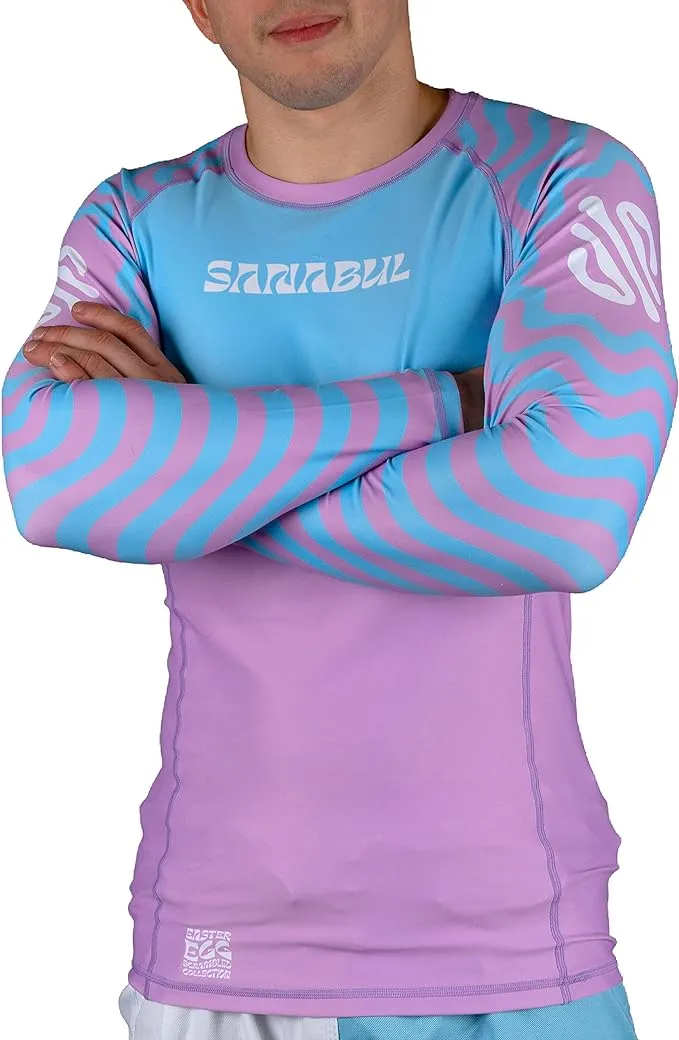 Sanabul Easter Egg Scrambled Long Sleeve Rash Guard MMA BJJ Wrestling