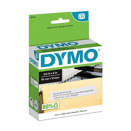 DYMO Authentic LW Return Address Labels for LabelWriter Label Printers, White,