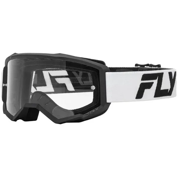 Fly Racing Focus Goggles (Blue/White) (Clear Lens)