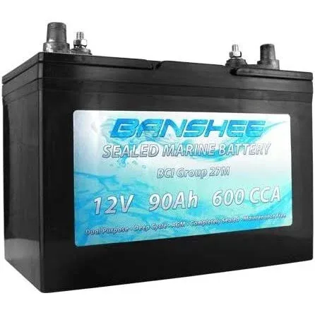 Banshee Group 27 Sealed AGM Deep Cycle Dual Purpose Marine Battery