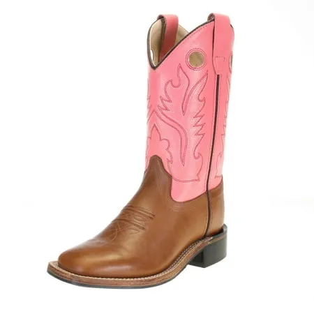 Old West Girls' Pink Western Boots - Square Toe