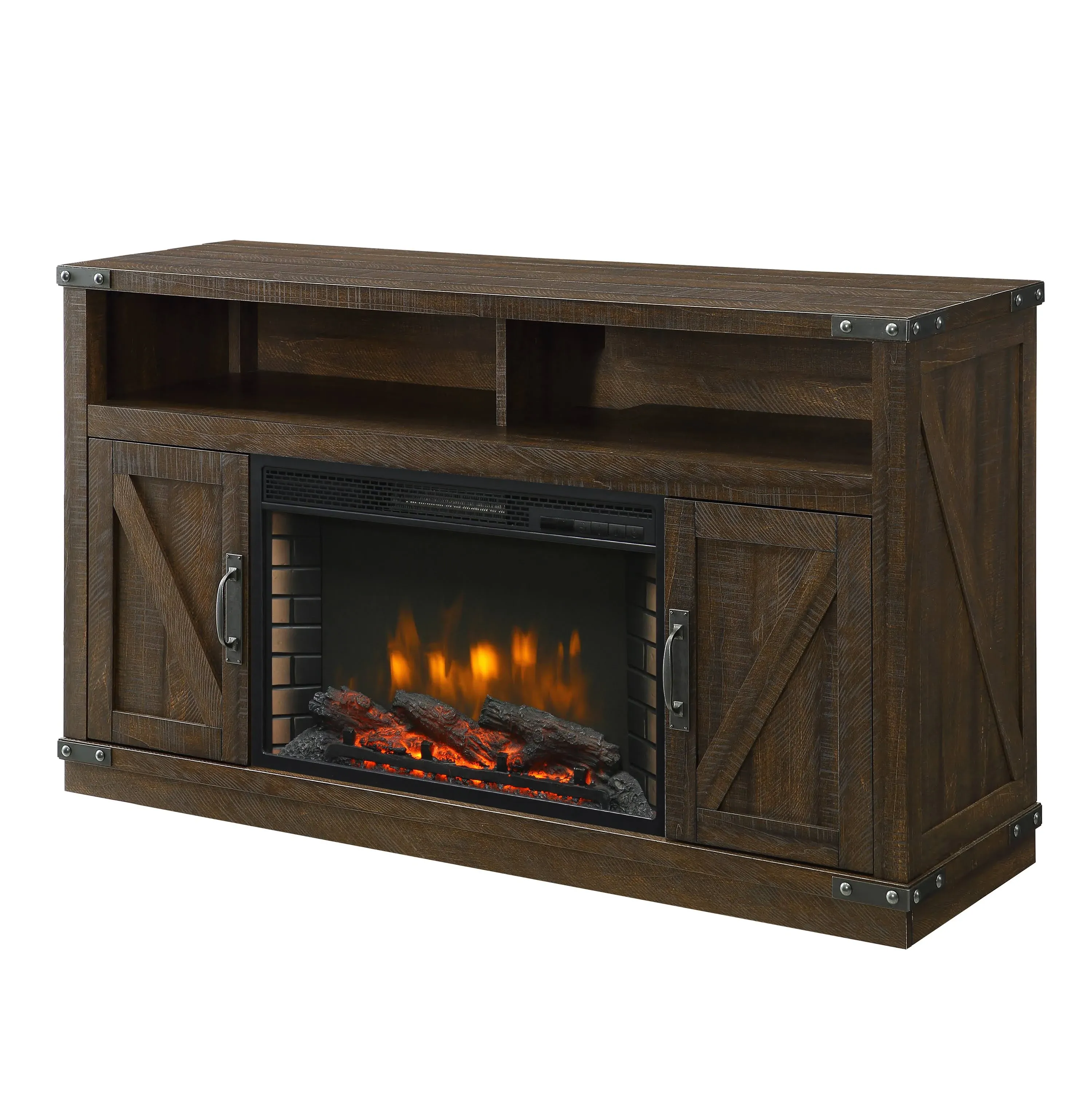 Muskoka 370-05-200 53 inch Aberfoyle Media Electric Fireplace - Rustic Brown