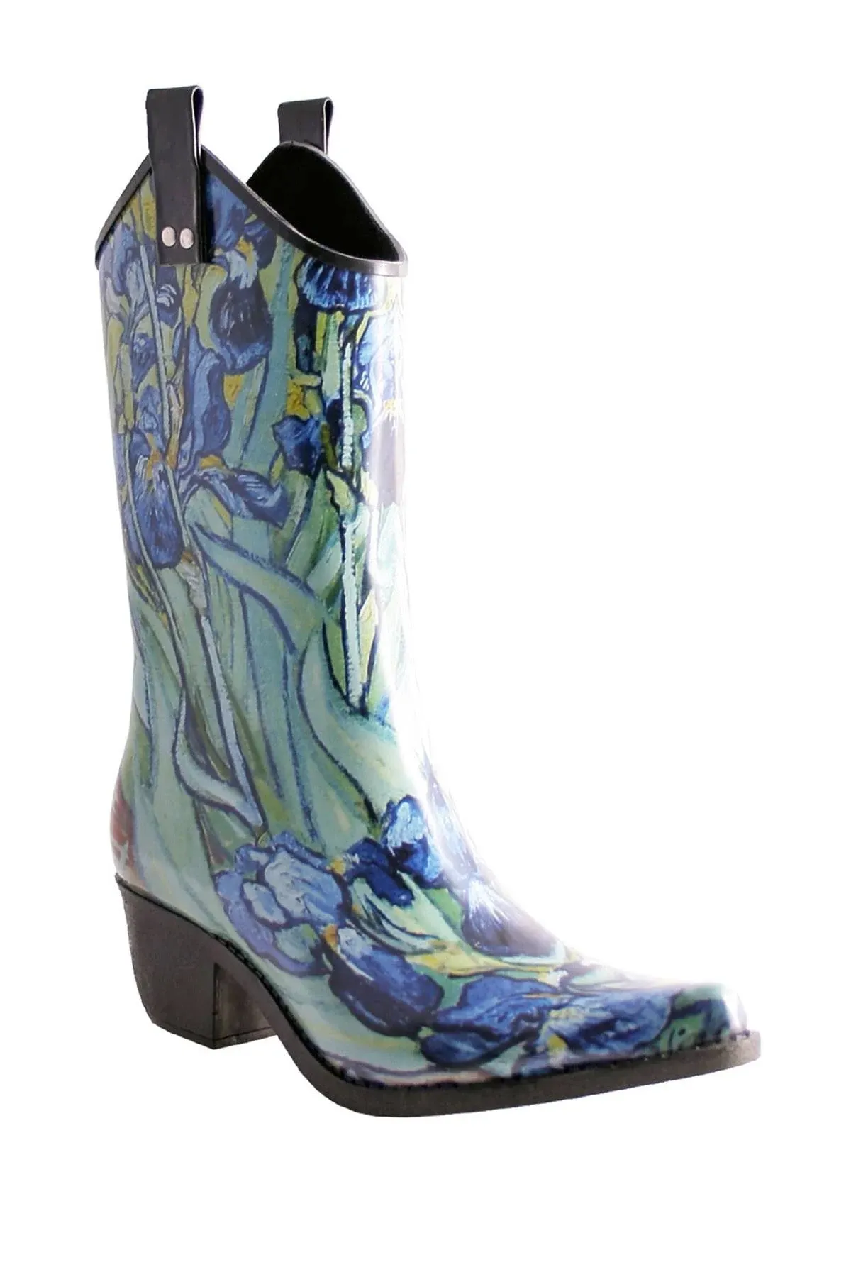 Nomad Whimsical Horses Cowboy Rain Boot - Yippy, Size 8 Medium, Blue