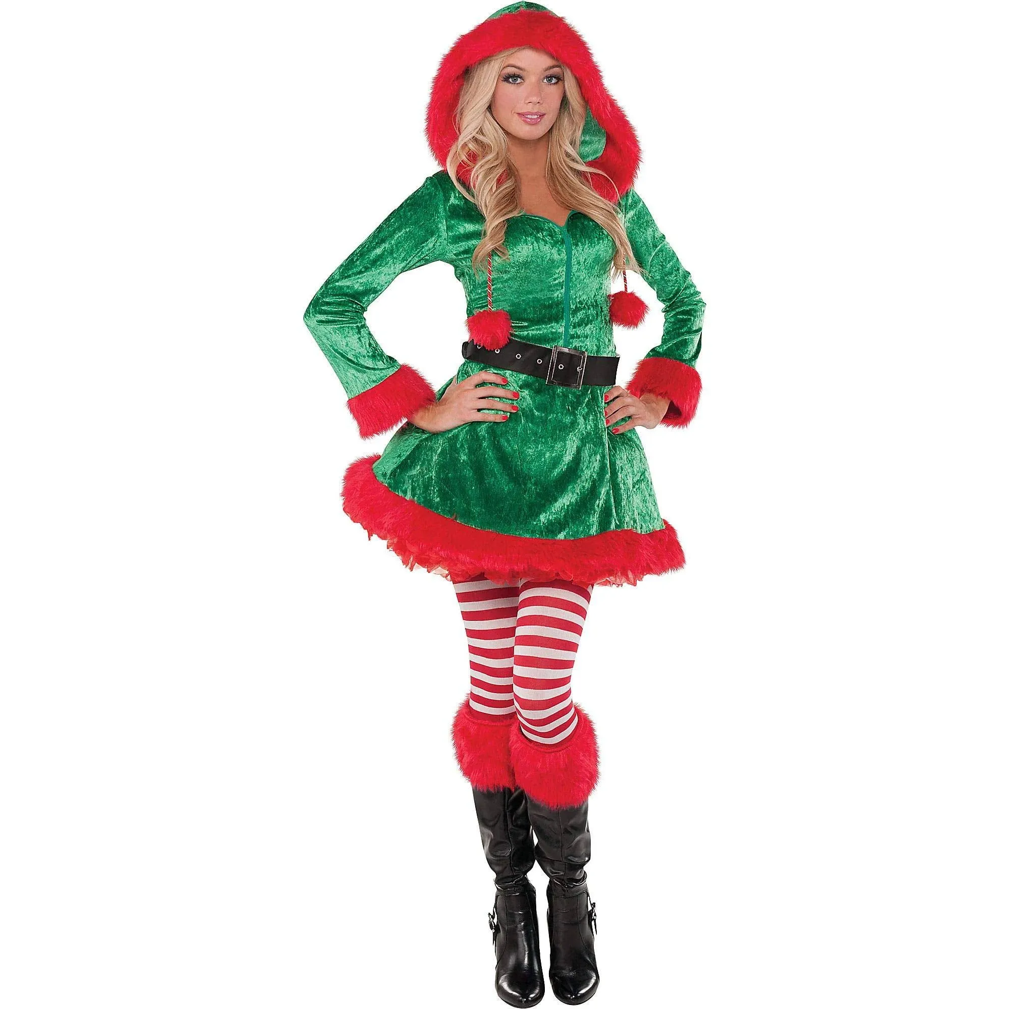 Sassy Elf Costume Adult Christmas Fancy Dress Adult Small Size 2-4