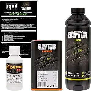 U-POL Raptor Tintable Bright White Spray-On Truck Bed Liner Coating, 1 Liter