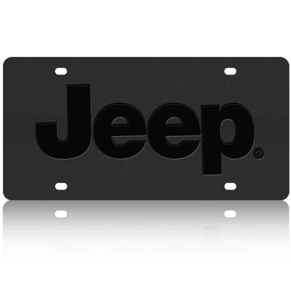 Jeep Black Carbon Steel License Plate