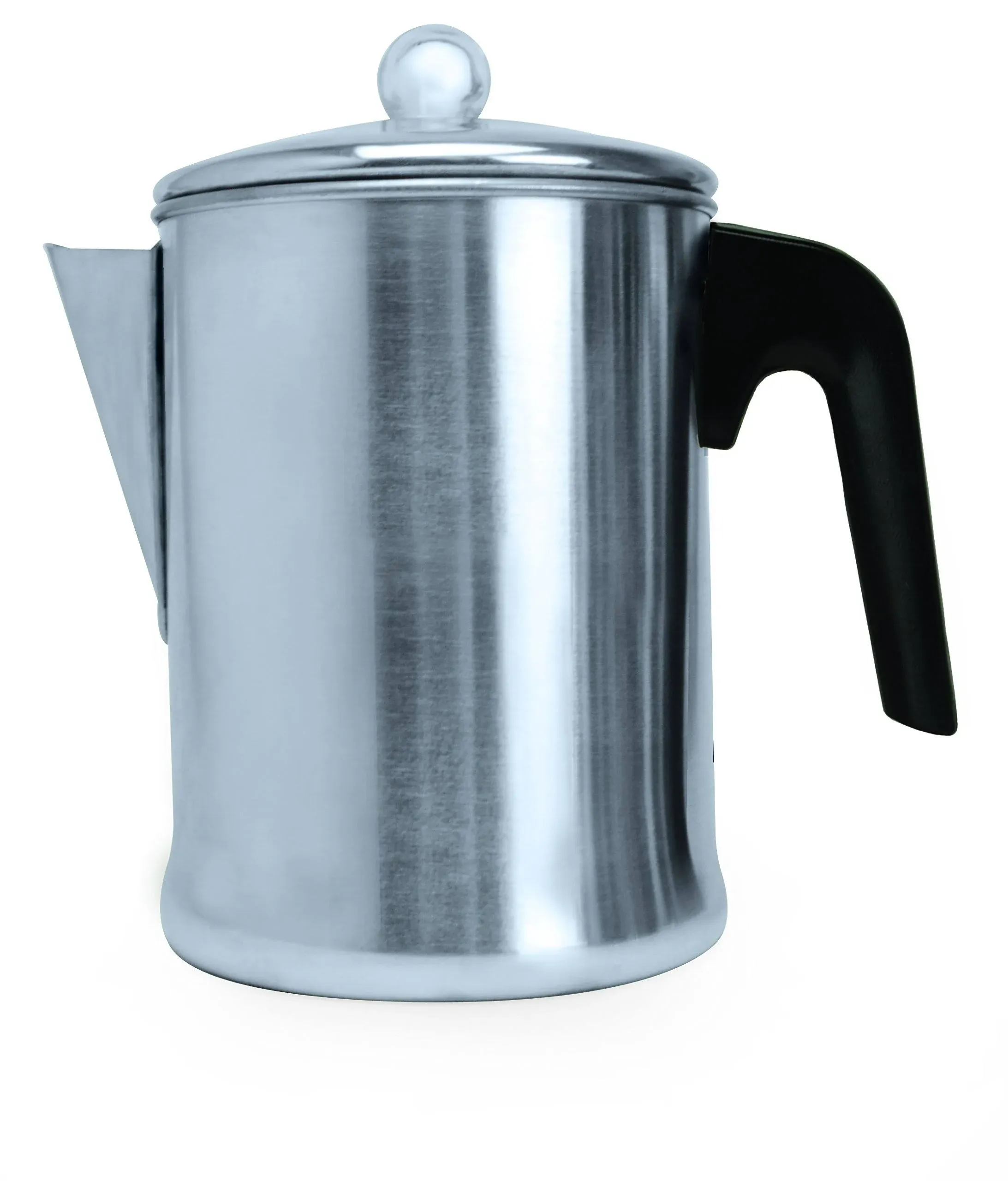 Percolador de aluminio para estufa, duradero, prepara café en la estufa.