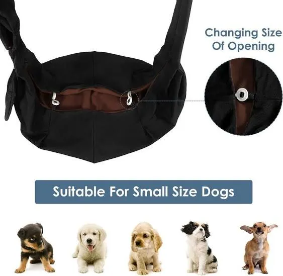 Lukovee Pet Sling, Hand Free Dog Sling Carrier Adjustable Padded Strap Tote Bag 