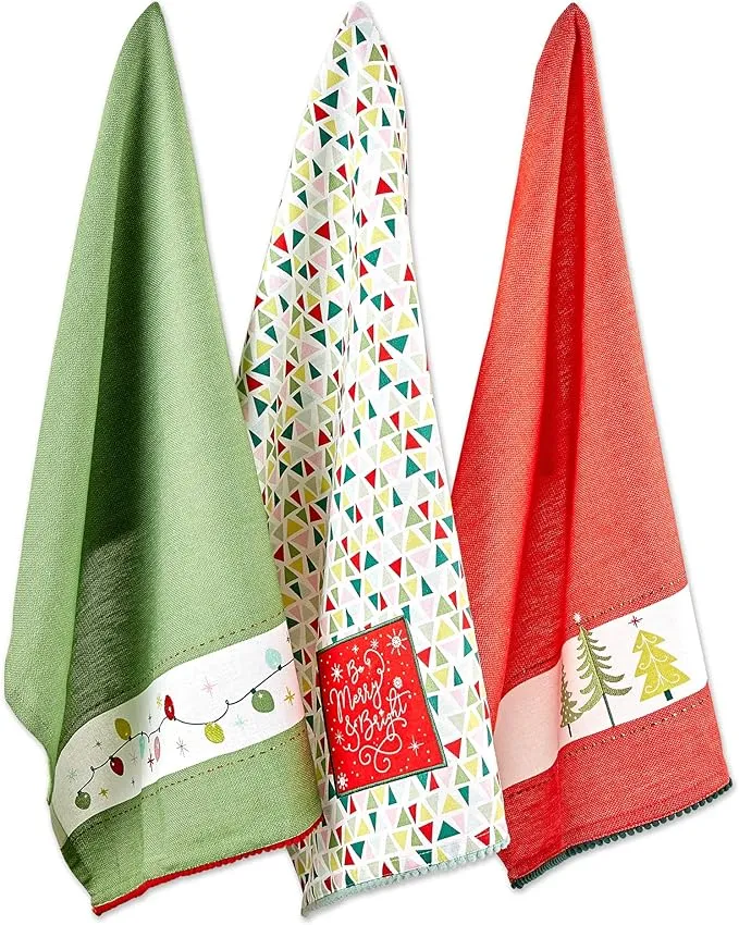 Design Imports Set of 3 Festive Christmas Kitchen Towels