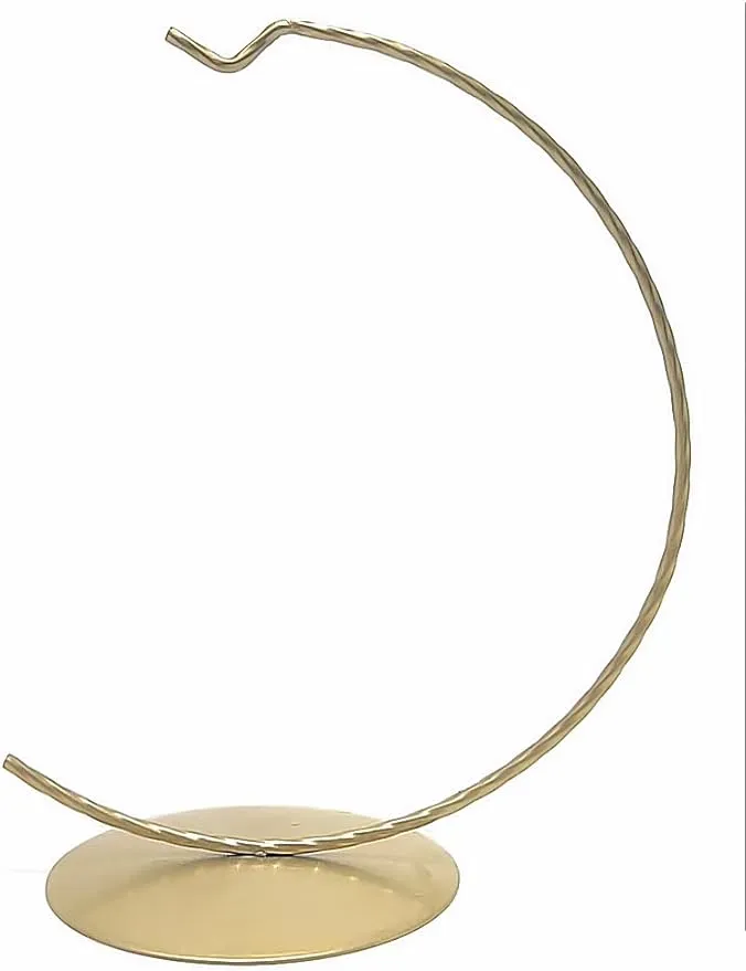 Ornament Display Stand Holder Christmas Round Hanger Hook 120mm 6-inch Tall Gold