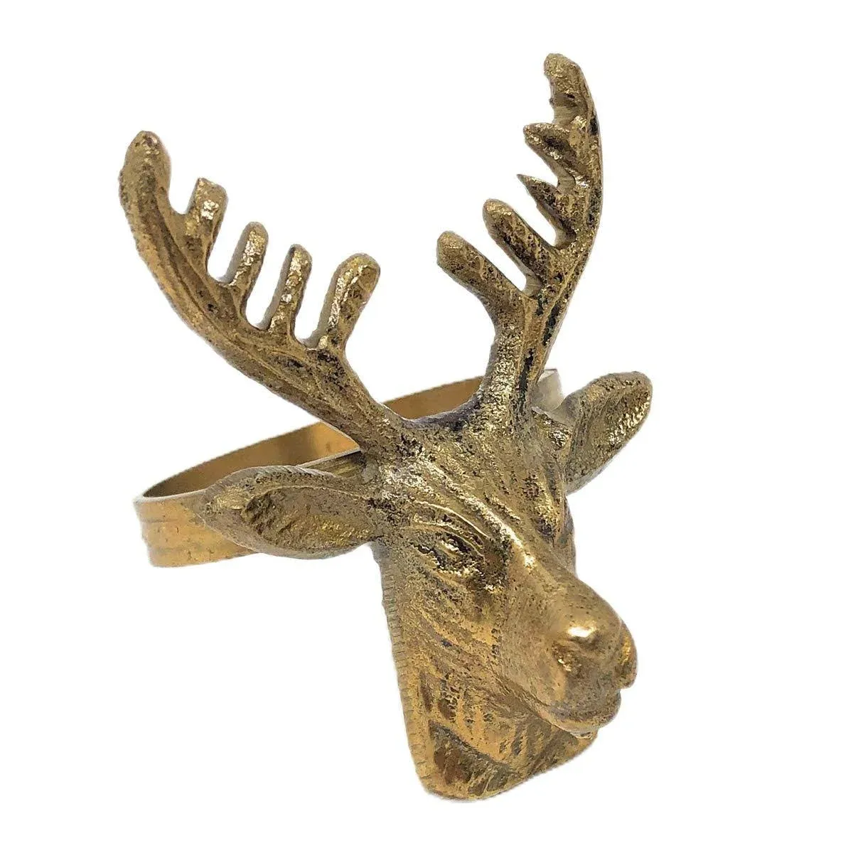 Accent Decor Deer Set of 6 Napkin Rings, Size One Size - Metallic