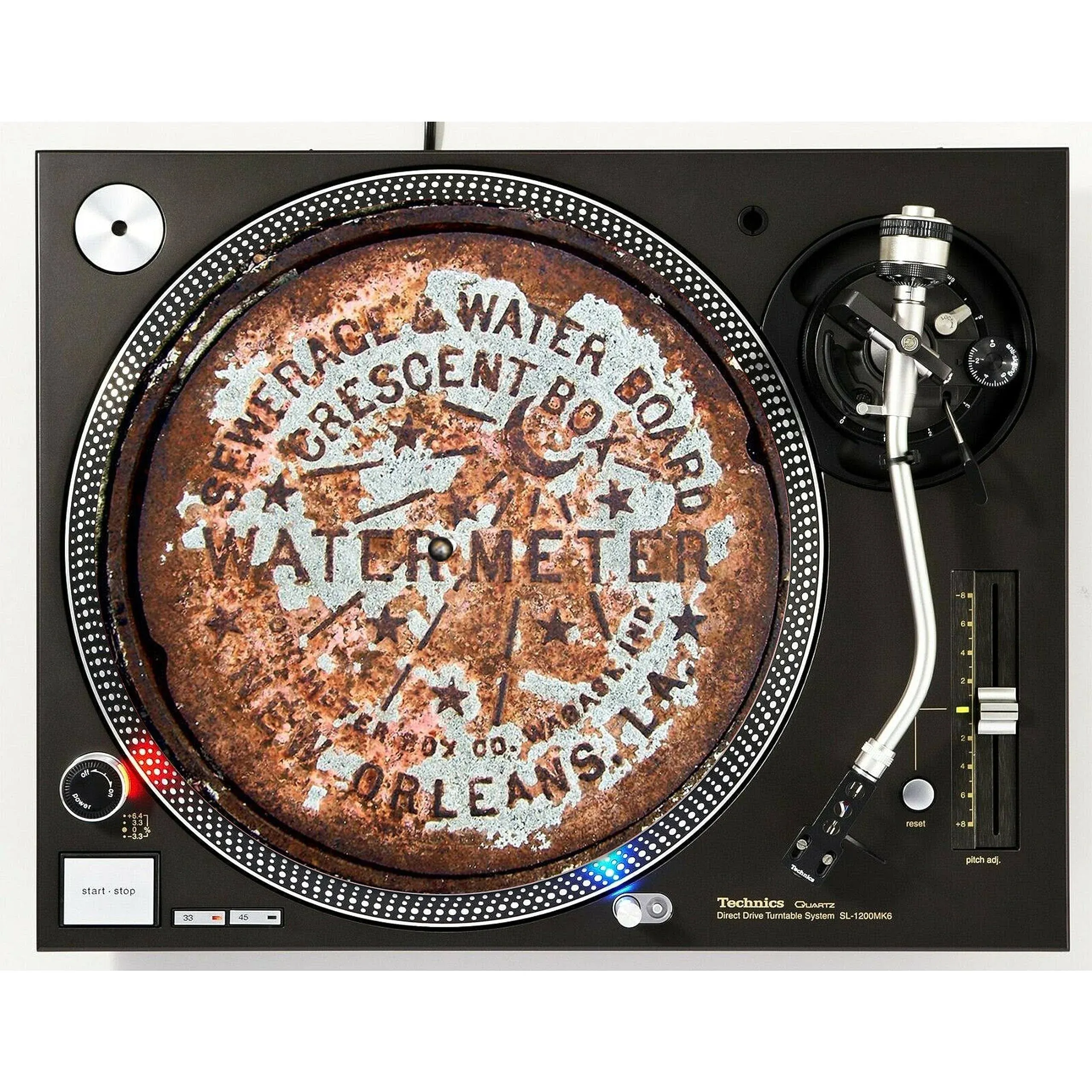 DJ Manhole Cover #1 New Orleans Slipmat Turntable 12" Slip Mat Audiophile x1