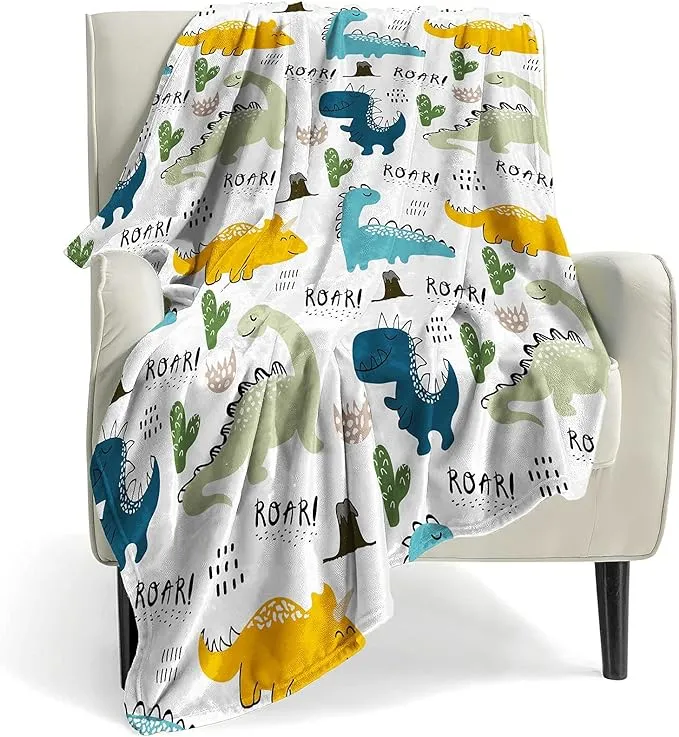 Dinosaur Blanket 300 GSM Soft Fleece Kids Blanket 50&#034;x40&#034;