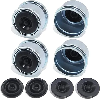 4pcs 1.98&#039;&#039; Trailer Hub Bearing Dust Caps, Caps + Seals 