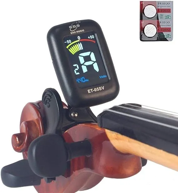 Professional Violin Viola Tuner, Colorful LCD Display Easy Control Clip on Ac...