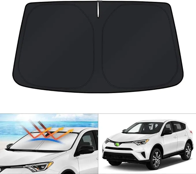 KUST Windshield Sun Shade for Toyota RAV4 2013 2014 2015 2016 2017 2018 Window Shade Sun Visor Protector Foldable Blocks UV Rays Keep Your Car Cooler