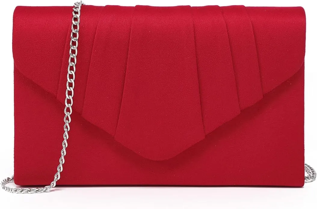 Dasein Women's Evening Bag Pleated Envelope Clutch Handbag Wedding Party Bridal Purse