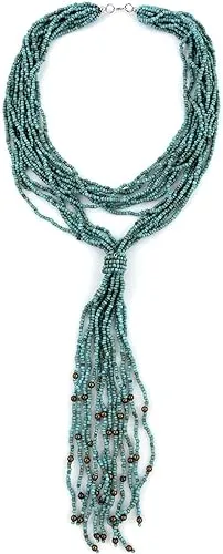 Shop LC Ceramic Multi Strand Beads Double Wrist Beaded Necklace for Women Jewelry Size 22"