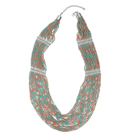 Shop LC Turquoise Multi Strand Layered Big Choker Beaded Necklace for Women Jewelry Gifts Seed Size 31 Boho Western Birthday Gifts Christmas Gifts for Women