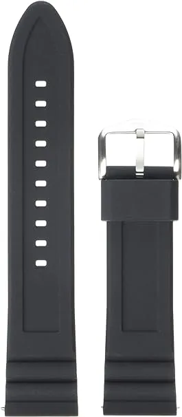 Fossil Silicone or Leather Interchangeable Watch Band Strap with Stainless Steel Buckle Closure