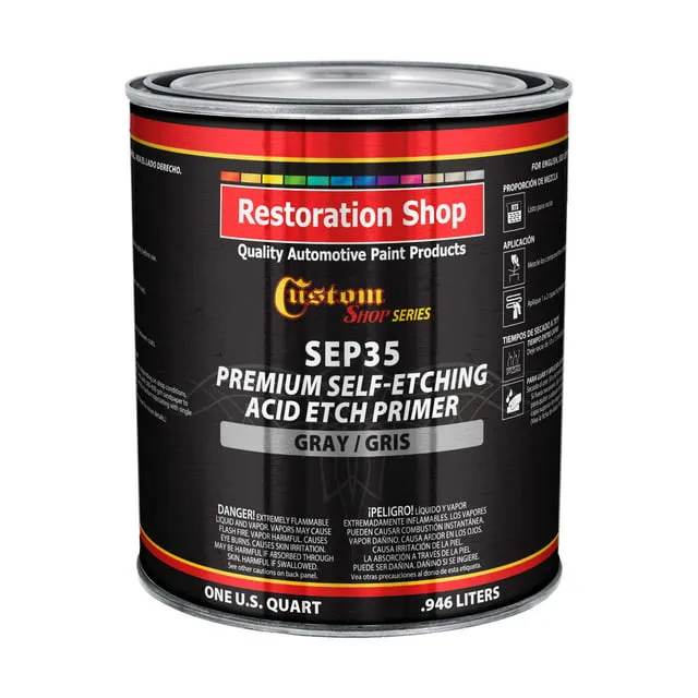 Custom Shop Self Etching Acid Etch Primer, 1 Gallon Black- Ready to Spray Paint