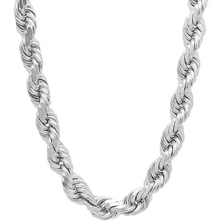 Savlano 925 Sterling Silver Italian Rope Diamond Cut Twist Link Chain