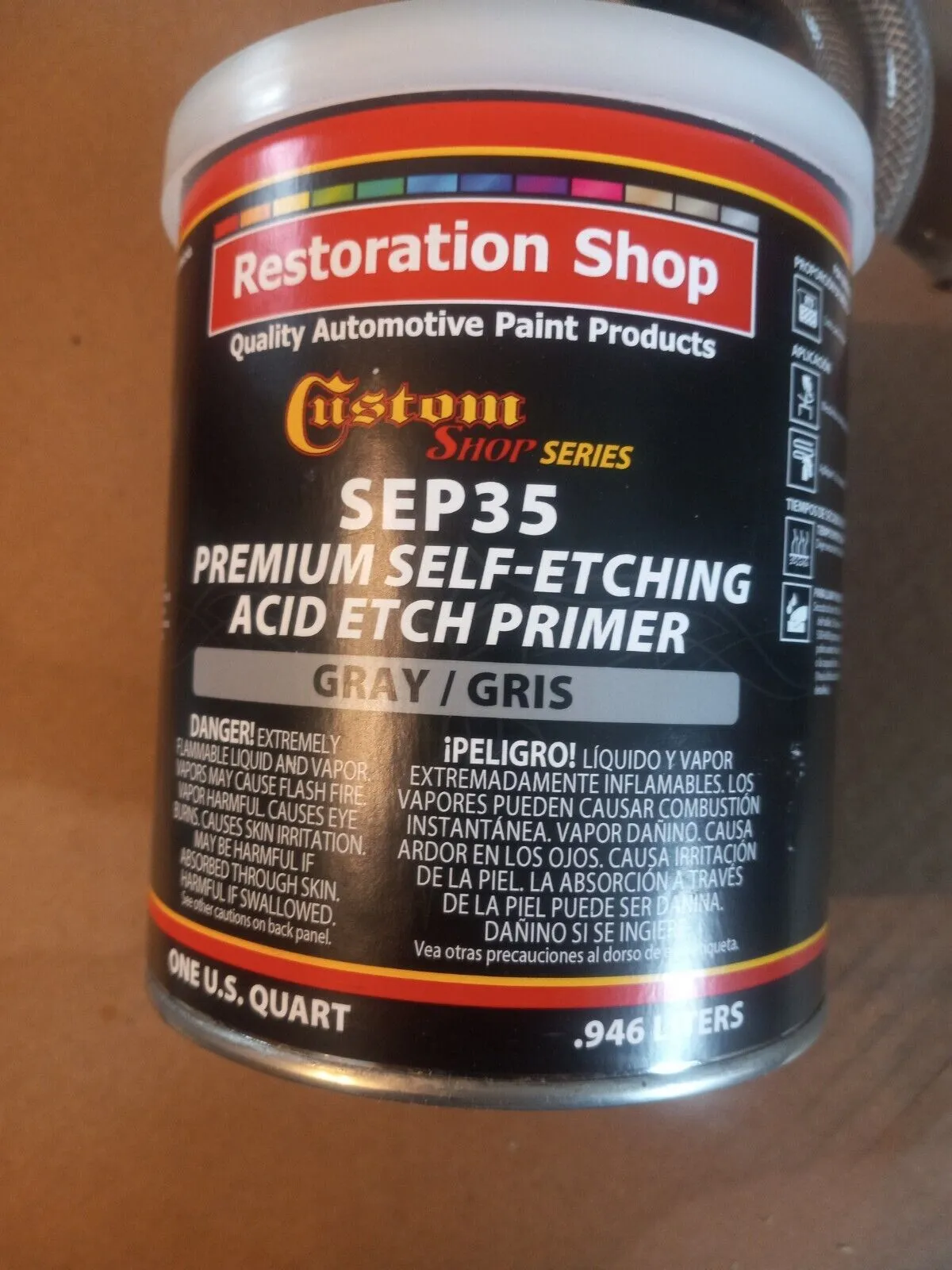 Custom Shop Self Etching Acid Etch Primer, 1 Quart Gray- Ready to Spray Paint