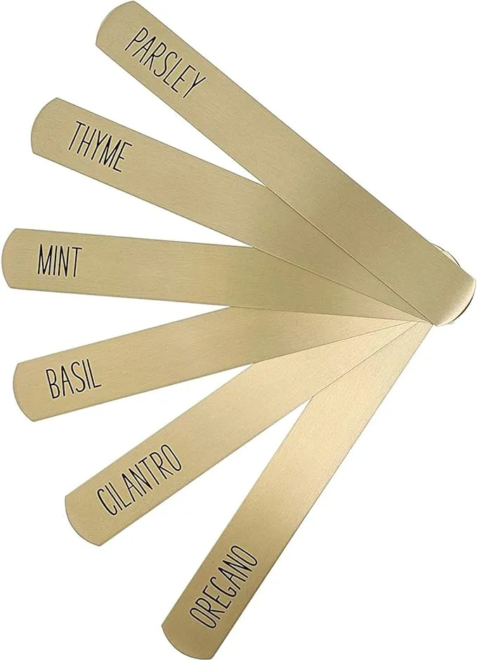 Juvale Brass Garden Markers for Herb Plants (6 Pieces)