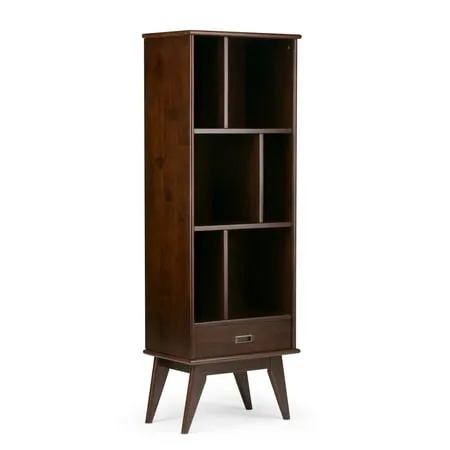 Simpli Home Draper Solid Hardwood Mid Century Bookcase and Storage Unit