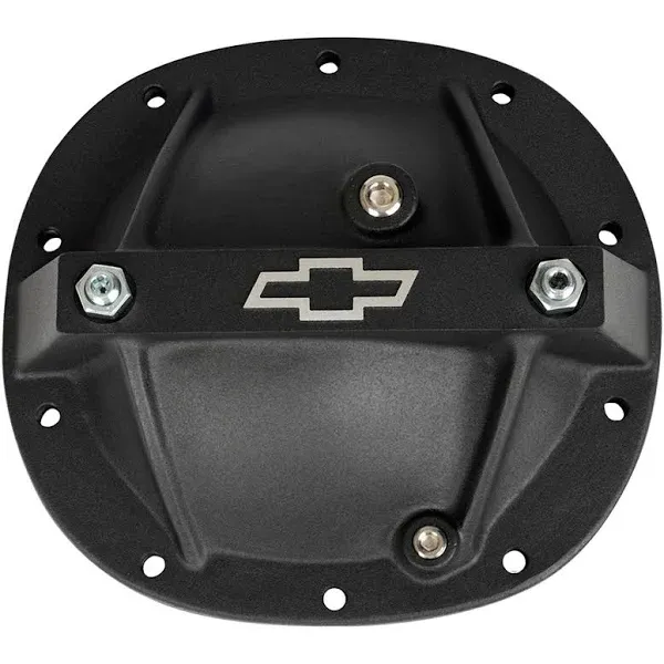 Differential Cover; Bowtie Emblem Model; Fits GM 7.5; Aluminum; Black Crinkle