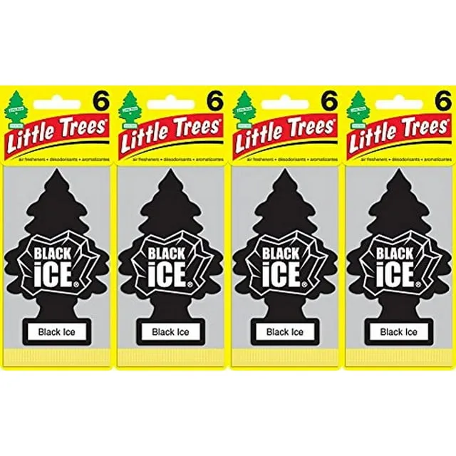 Little Trees Black Ice Air Freshener, (Pack of 24)