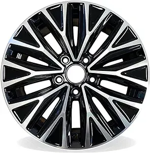 16" Single 16x6.5 Alloy Wheel For VOLKSWAGEN JETTA 2019-2021 Machined Black OEM Design Replacement Rim