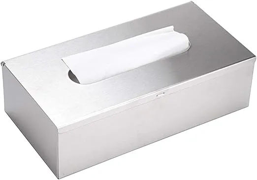 Rectangular Tissue Box Cover Stylish Stainless Steel Paper Facial Cover Modern M