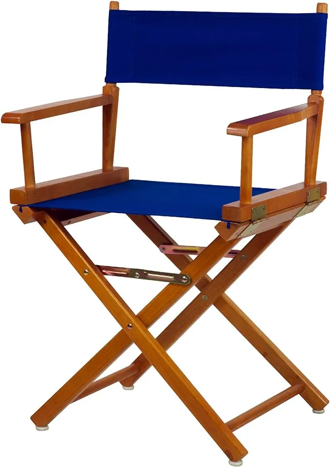 18&#034; Director&#039;S Chair Honey Oak Frame with Royal Blue Canvas