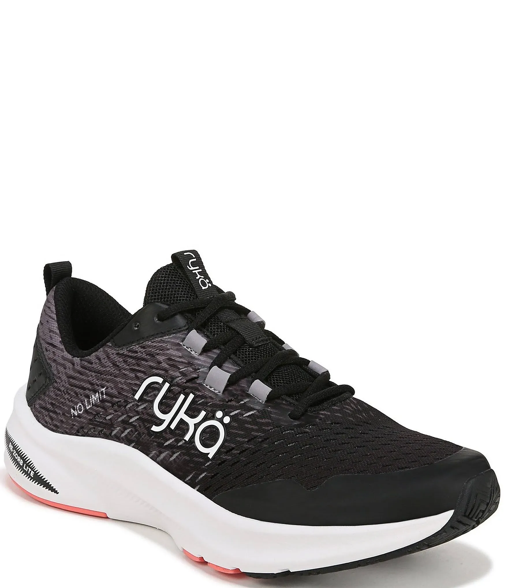 Women&#x27;s Ryka, No Limit Training Shoe Black Grey Tonal Mesh Synthetic Sz7