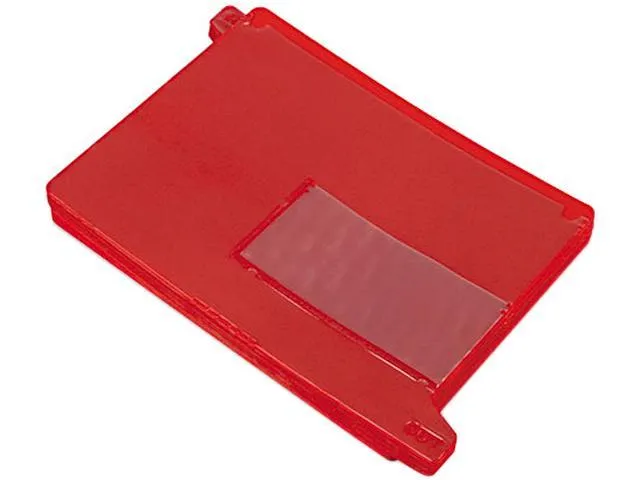 Smead 61950 End Tab Out Guides with Pockets, Poly, Letter, Red, 25/Box